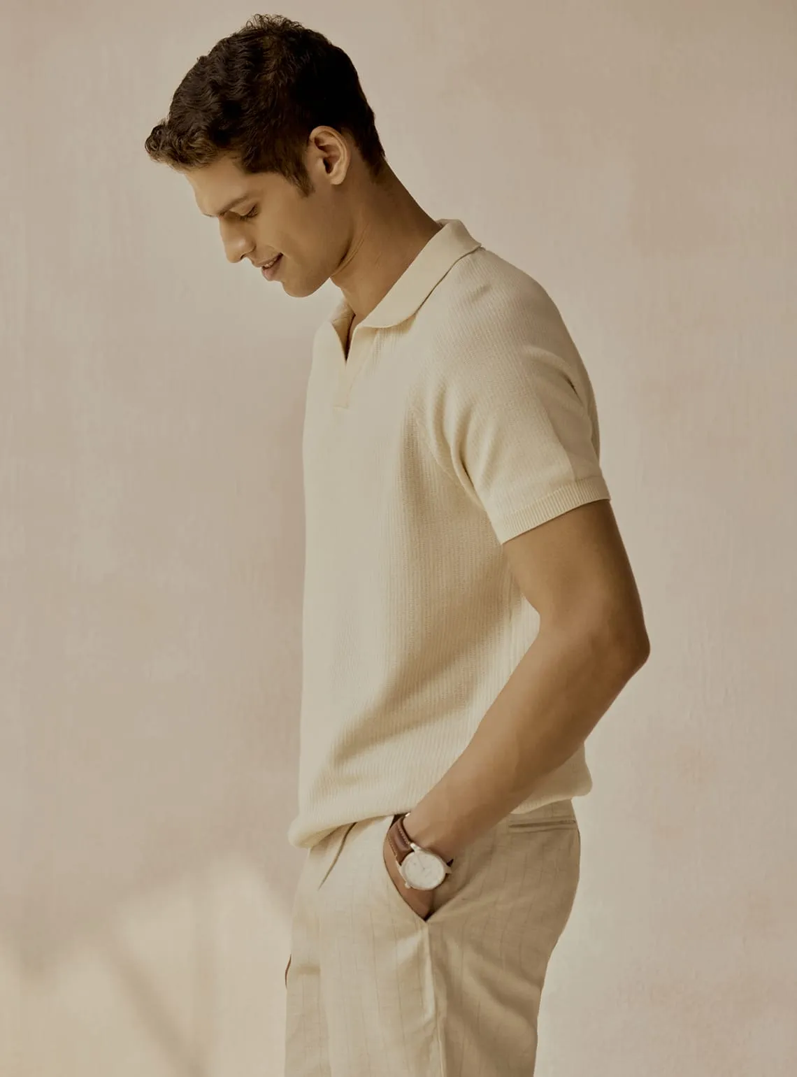 Tea White Organic Cotton Polo