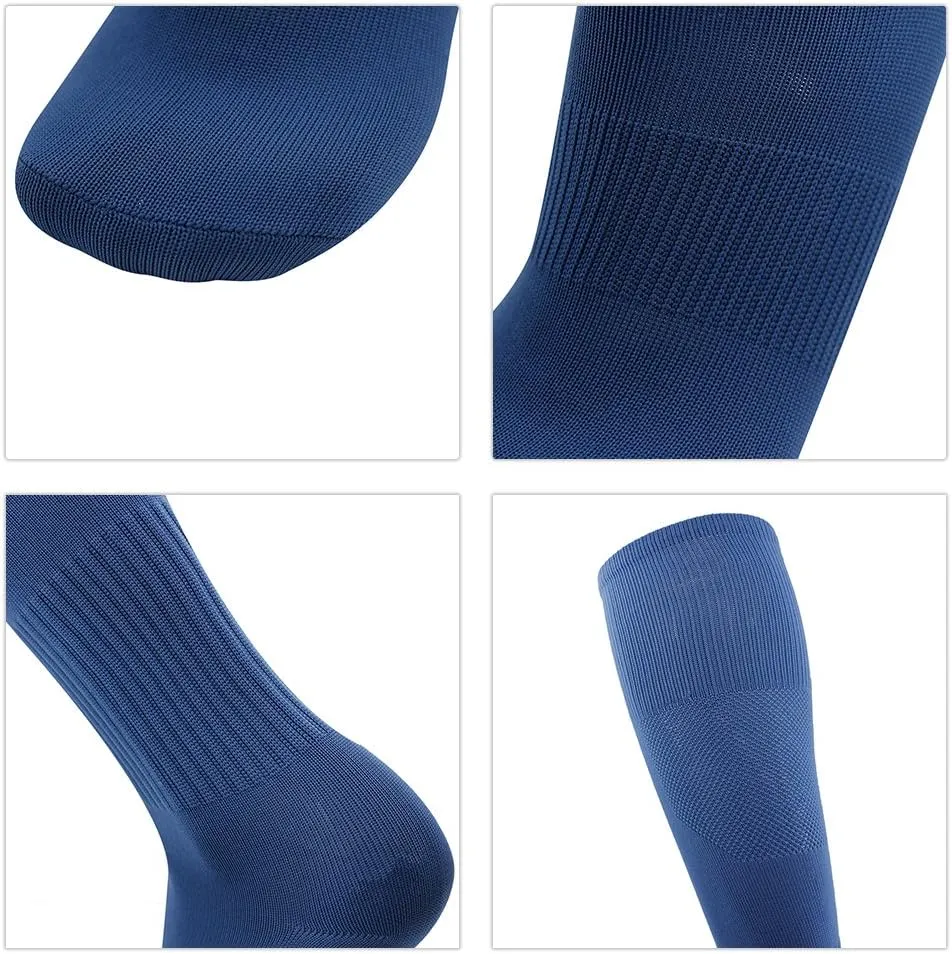 Three street Baseball Socks, Unisex Knee High Solid Sport Tube Compression Softball Football Soccer Team Socks 2-10 Pairs