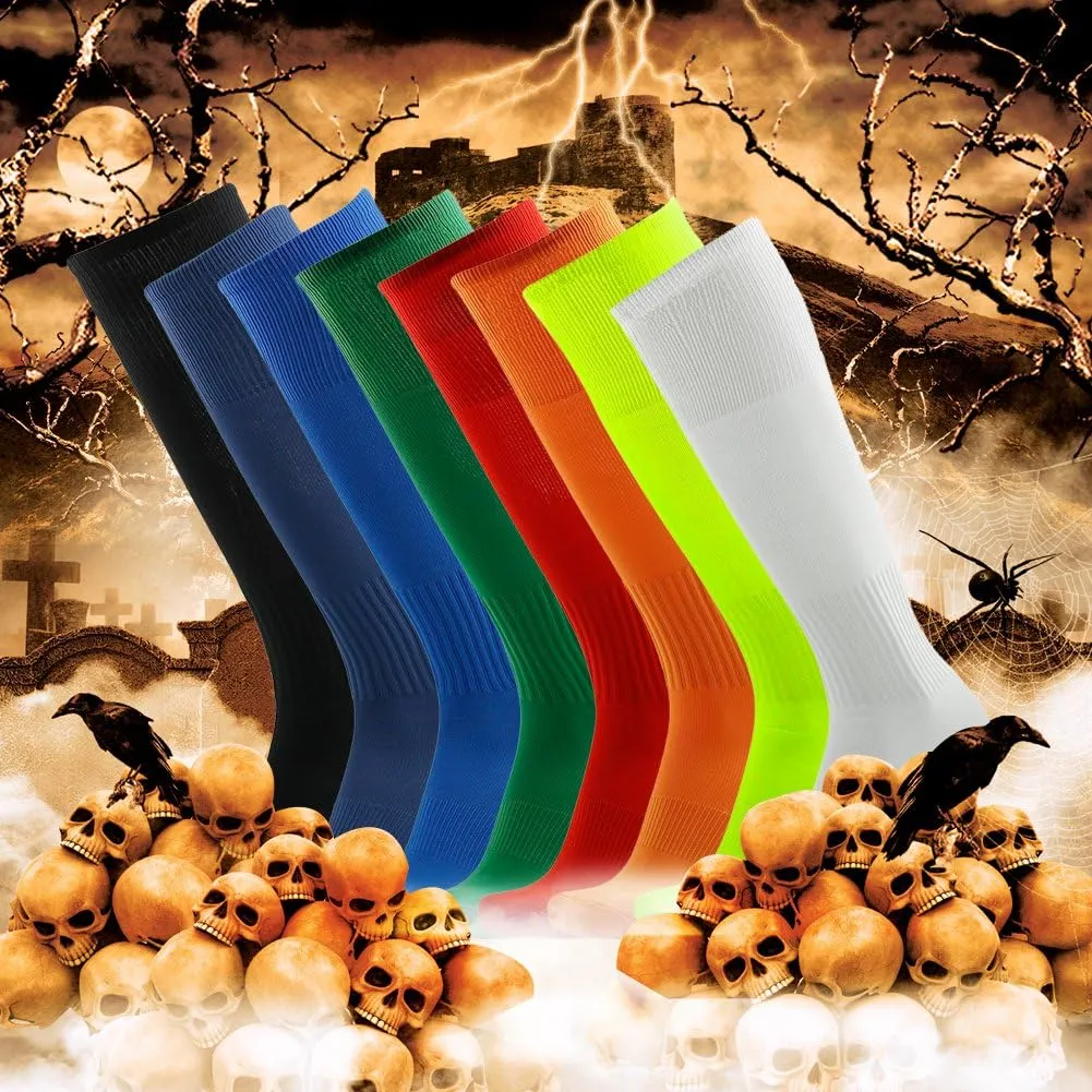 Three street Baseball Socks, Unisex Knee High Solid Sport Tube Compression Softball Football Soccer Team Socks 2-10 Pairs