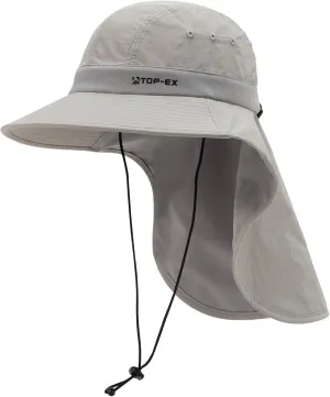 TOP-EX Cooling Sun Hat with Neck Flap – UPF 50  Wide Brim Breathable Hat for Hiking, Fishing & Big Heads