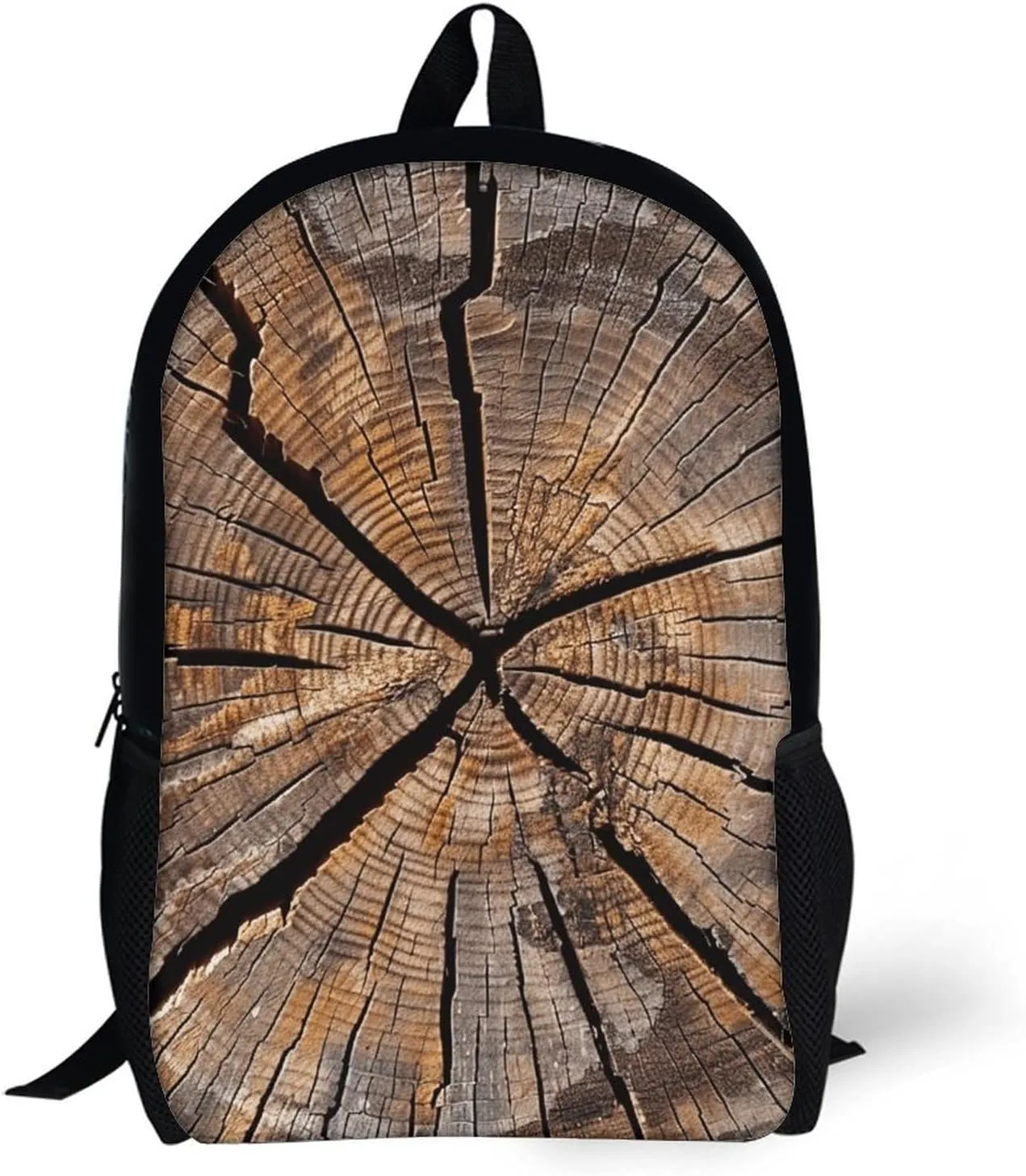 Tree Stump Wood Grain Lightweight Backpack Casual Carry On Laptop Backpack,Hiking Bag for Camping Sports Work