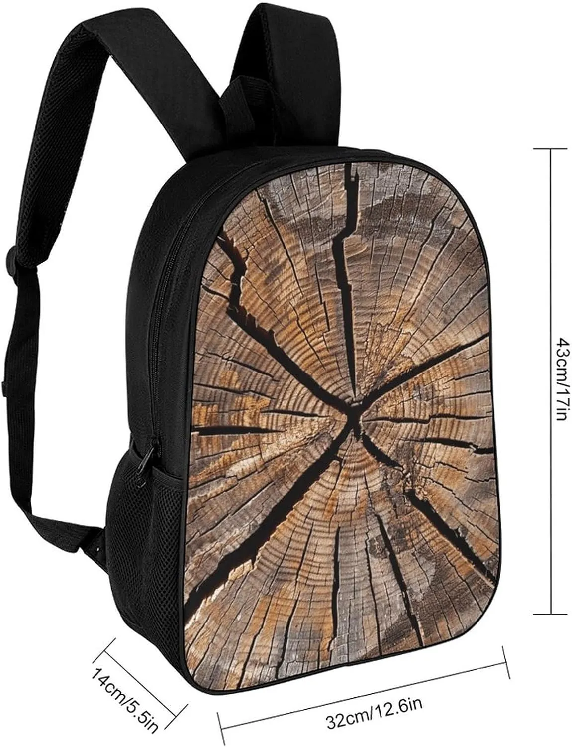Tree Stump Wood Grain Lightweight Backpack Casual Carry On Laptop Backpack,Hiking Bag for Camping Sports Work