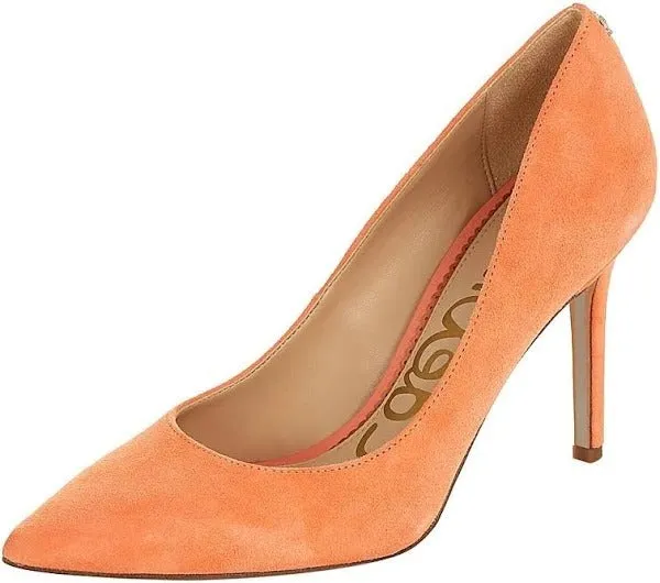 Trend-setting Wide Pointed Hazel Slip Stiletto On Pumps Worldwide tracking Heel Orange Edelman Sam Toe Fashion