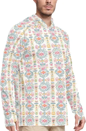 Tribal Vintage Mens Sun Protection Hoodie Long Sleeve Sun Shirt with Hood UPF 50 