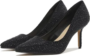 Tsrenlmln Rhinestone Pumps for Women Fashion Sparkly Stiletto Heels with Low Heel Womens Slip-on Wedding Dress Shoes