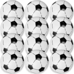 TURNMEON 12 Pack Inflatable Soccer Beach Balls 16 Inch Sports Beach Ball for Swimming Pool Beach Party Favor Game for Kids Adults Family Pool Ball Sport Party Decorations Sensory Bouncy Pool Toys