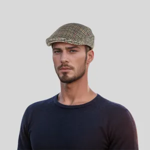 Unisex Dogtooth Check Tweed Flat Cap Lightweight & Comfortable