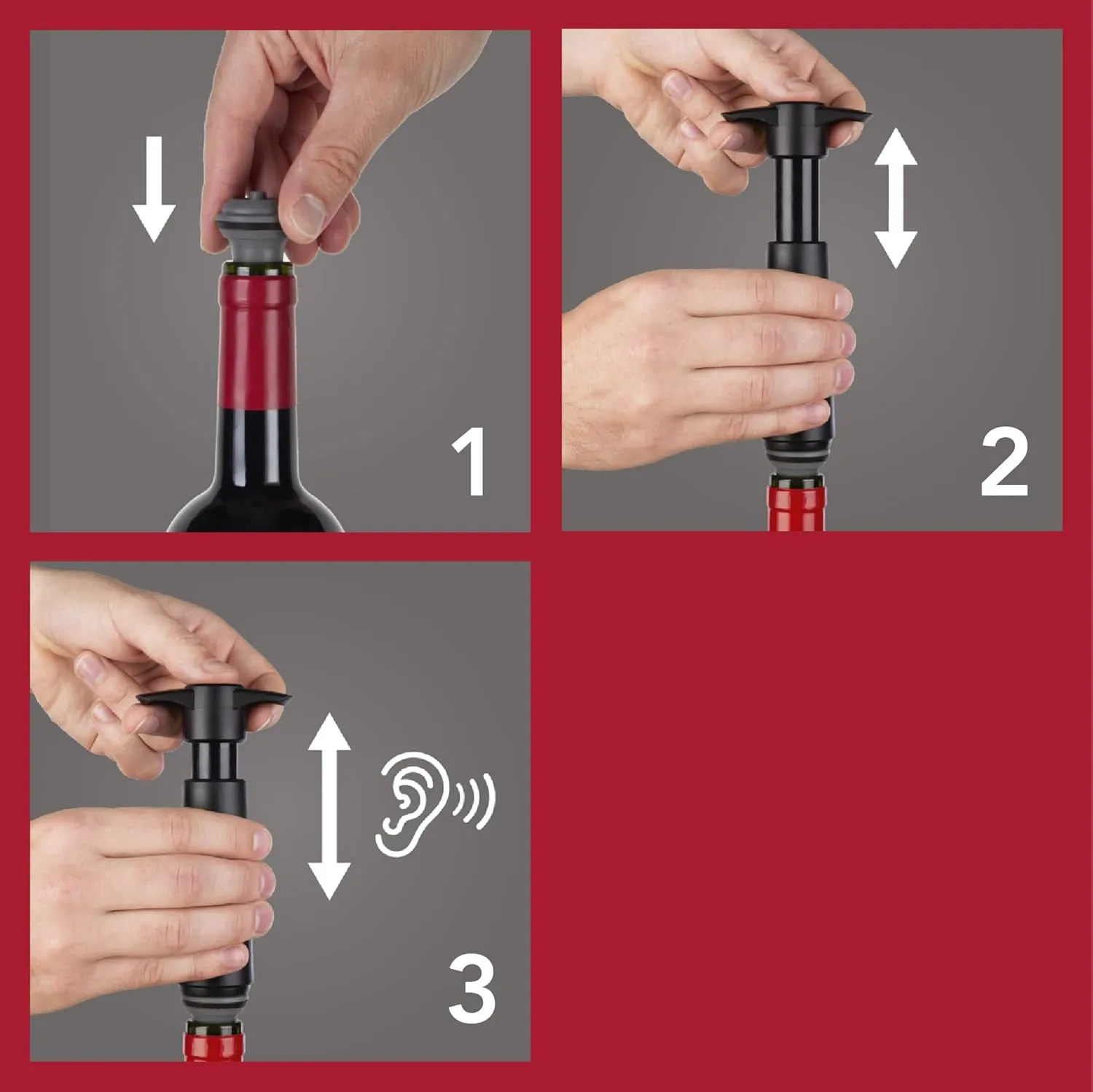 Vacu Vin 509523 Wine Pump Count, Black 1 Stopper