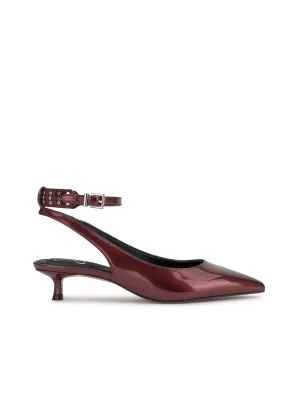 Vellana Kitten Heel Pump in Oxblood