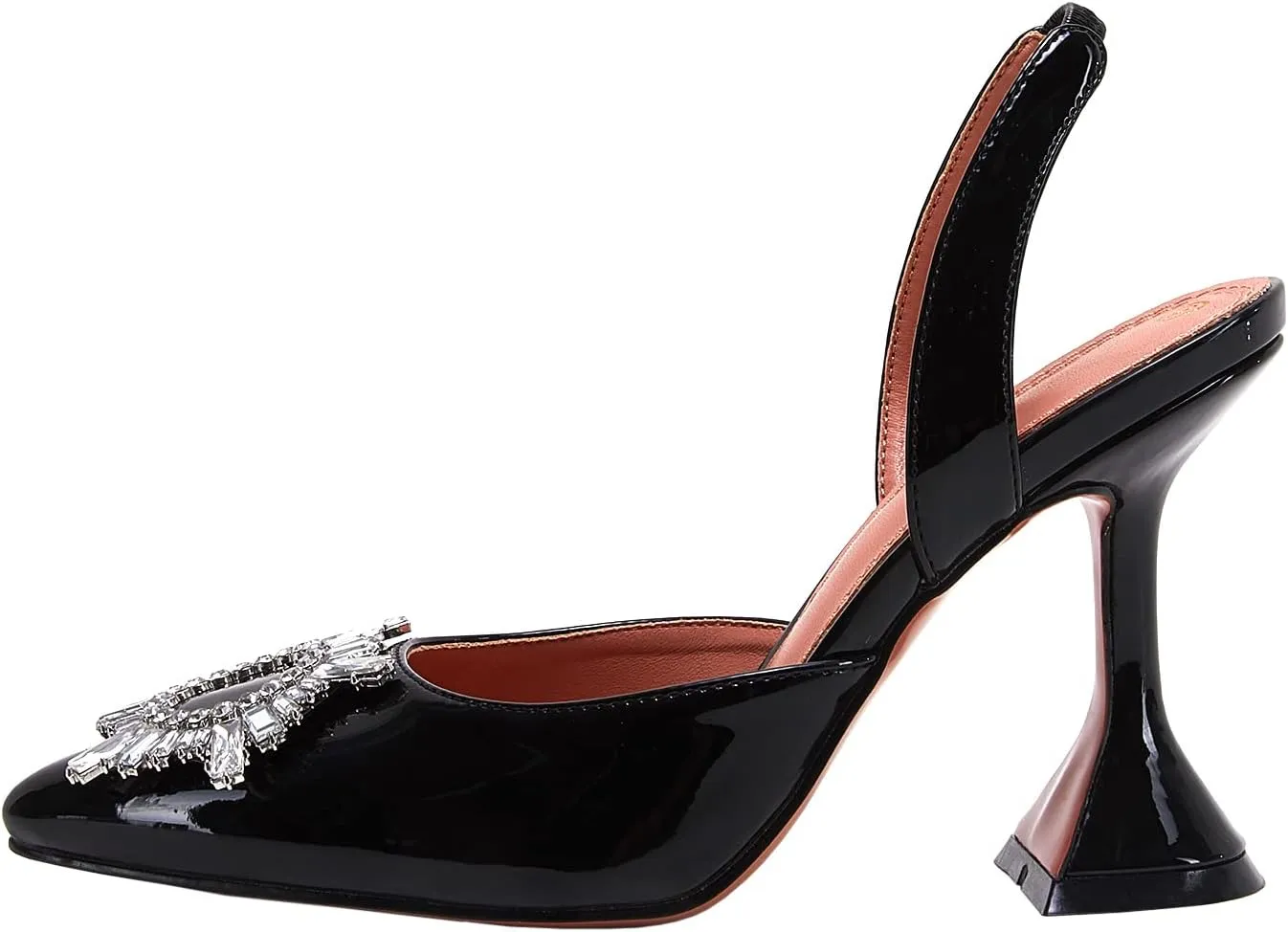 VETASTE Women's High Heel Crystal Slingback Pumps Pointed Toe Strappy Triangle Heeled Party Wedding Bride Pump Shoes