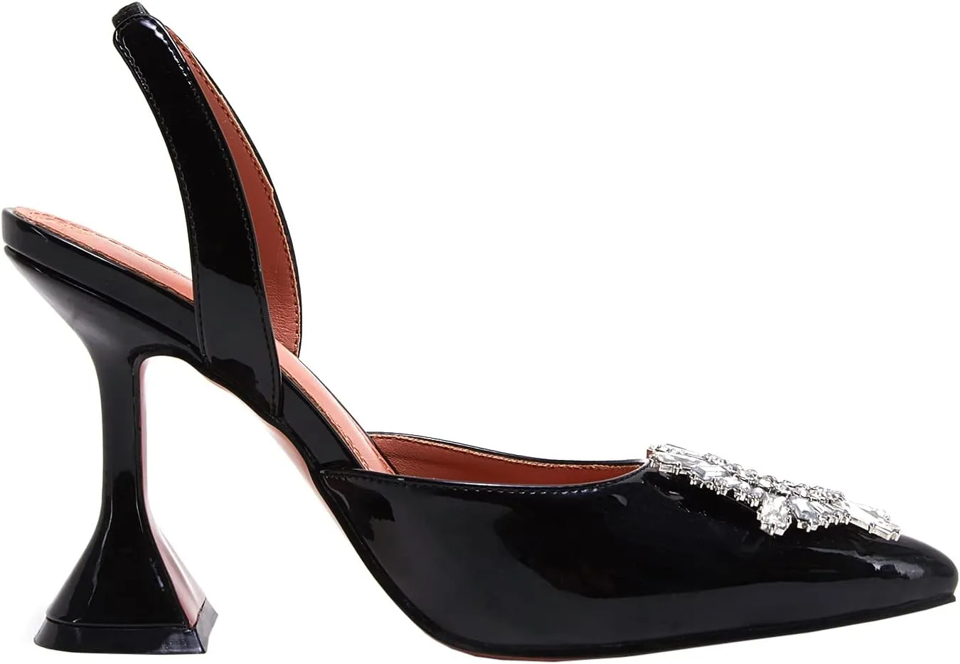 VETASTE Women's High Heel Crystal Slingback Pumps Pointed Toe Strappy Triangle Heeled Party Wedding Bride Pump Shoes