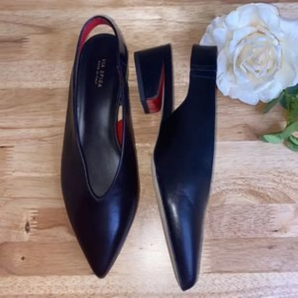Via Spiga Darwin Slingback Pump, Size 7.5 M - Black