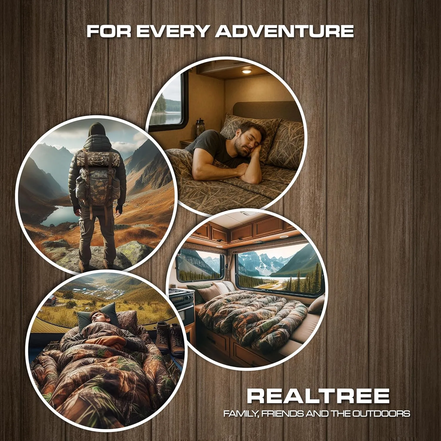 VISI-ONE RealTree Max-7 Queen Camo 4 Piece Sheet Set – Lightweight, Cooling, Wrinkle-Free Microfiber 15" Deep Pockets Sheets, Unisex Rustic Western Farmhouse Style Made to Complement all Living Spaces