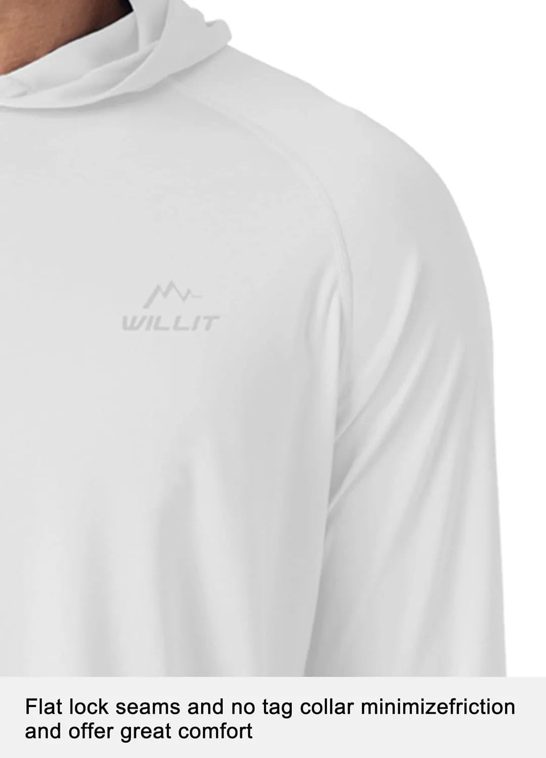 Willit Men's Sun Shirts UPF 50  Rash Guard Long Sleeve Sun Protection Hoodie SPF UV Fishing Lightweight Athletic Running