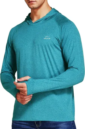 Willit Men's Sun Shirts UPF 50  Rash Guard Long Sleeve Sun Protection Hoodie SPF UV Fishing Lightweight Athletic Running