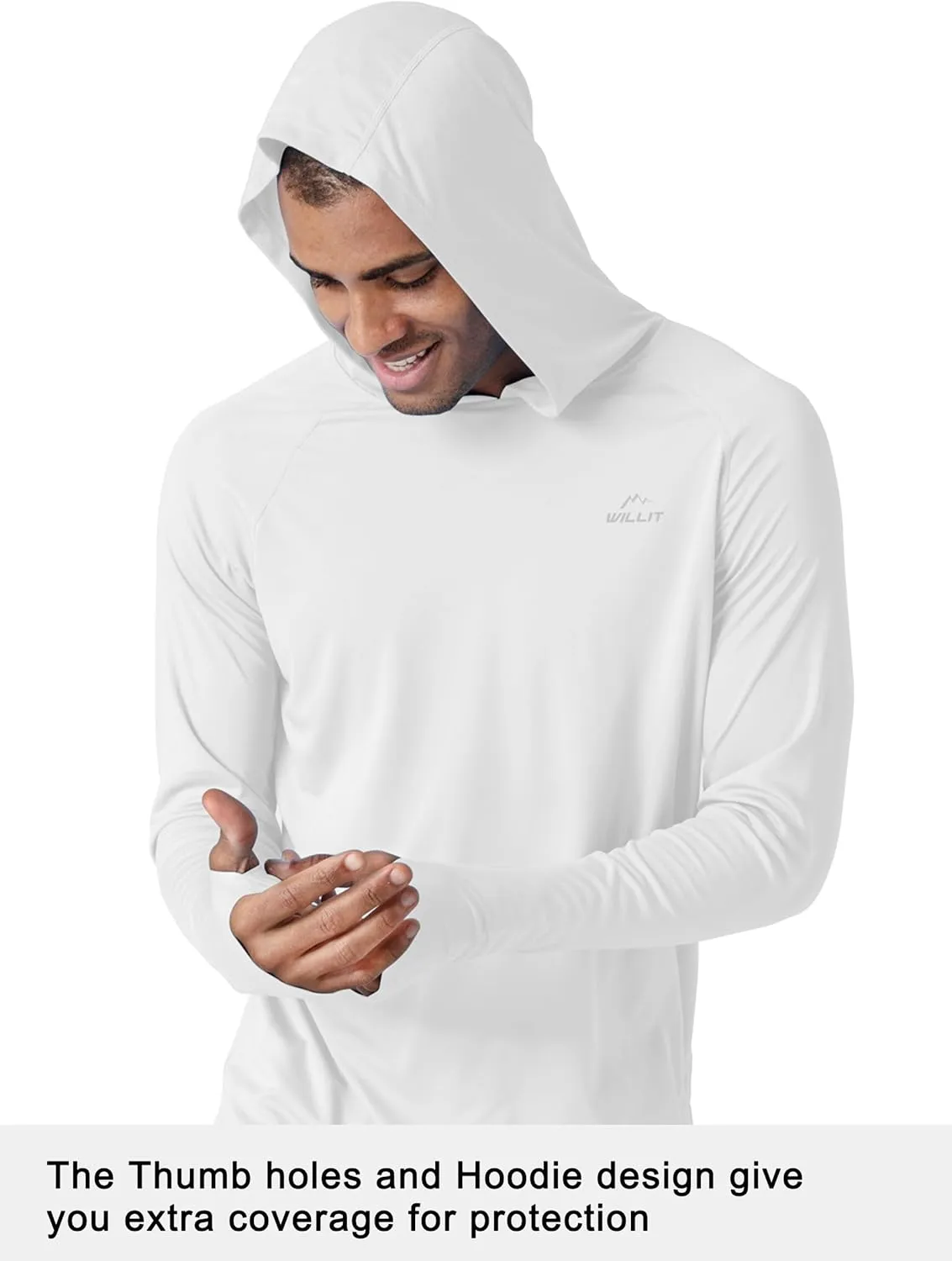 Willit Men's Sun Shirts UPF 50  Rash Guard Long Sleeve Sun Protection Hoodie SPF UV Fishing Lightweight Athletic Running