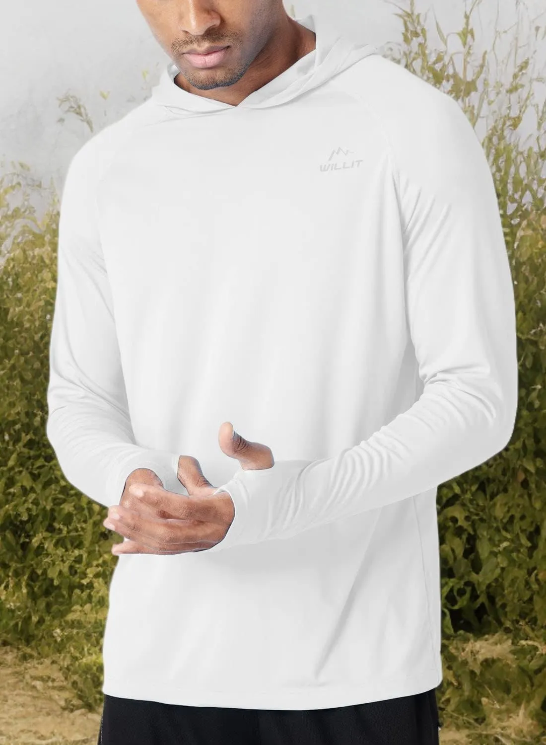 Willit Men's Sun Shirts UPF 50  Rash Guard Long Sleeve Sun Protection Hoodie SPF UV Fishing Lightweight Athletic Running
