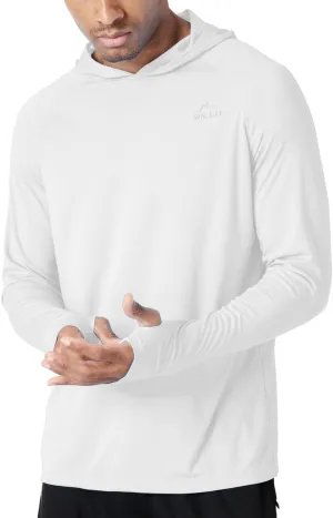 Willit Men's Sun Shirts UPF 50  Rash Guard Long Sleeve Sun Protection Hoodie SPF UV Fishing Lightweight Athletic Running