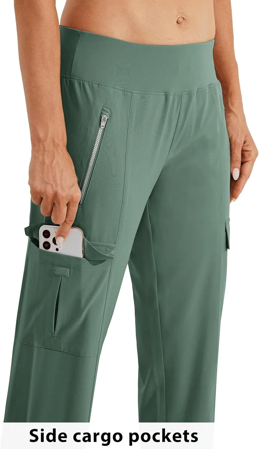 Willit Women's Golf Pants Athletic Quick Dry Pants Lightweight Cargo Travel Pants with Pockets Water Resistant
