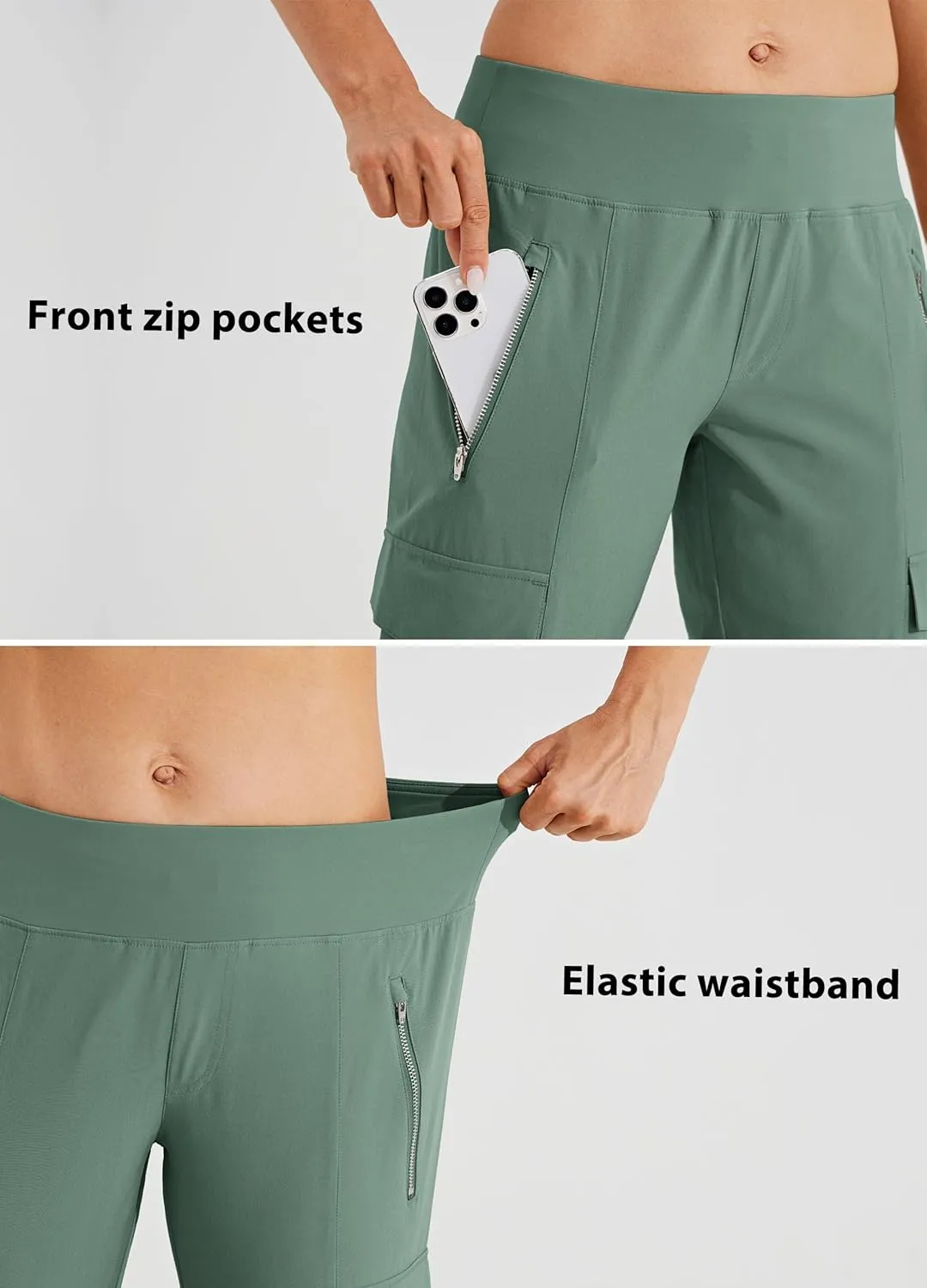 Willit Women's Golf Pants Athletic Quick Dry Pants Lightweight Cargo Travel Pants with Pockets Water Resistant