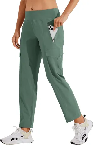 Willit Women's Golf Pants Athletic Quick Dry Pants Lightweight Cargo Travel Pants with Pockets Water Resistant