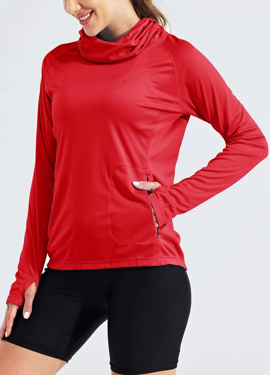 Willit Women's Sun Protection Hoodie UPF 50  Fishing Hiking Shirt Long Sleeve SPF Shirt with Face Mask Lightweight