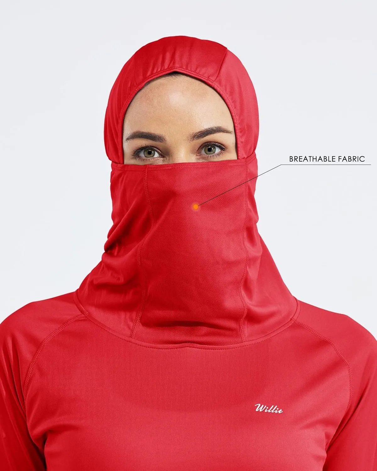 Willit Women's Sun Protection Hoodie UPF 50  Fishing Hiking Shirt Long Sleeve SPF Shirt with Face Mask Lightweight