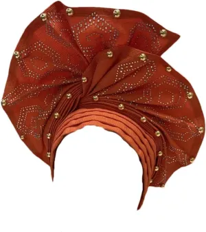 Women's African Wedding Headband Nigerian Turban In Aso Ebi Style Wedding Accessory