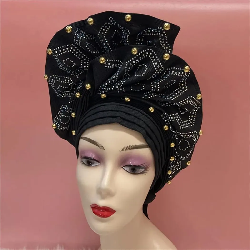 Women's African Wedding Headband Nigerian Turban In Aso Ebi Style Wedding Accessory