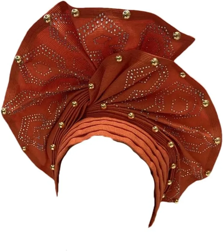 Women's African Wedding Headband Nigerian Turban In Aso Ebi Style Wedding Accessory