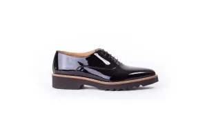 Women's Black Patent Lace Up with Black Sole EX-308 (2017)