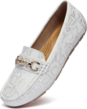 Women's Business Loafers Work Casual Flats Shoes Lightweight Penny PU Leather Slip On Walking Shoes