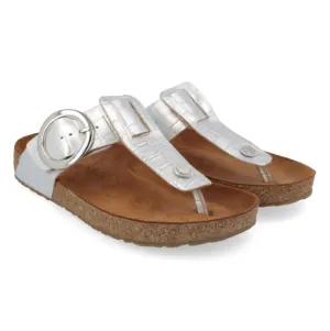 Women's Corinna Round Buckle Sandal In Argento