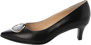 Women's EIZO Waterproof Leather Ring Motif Pointed Pump
