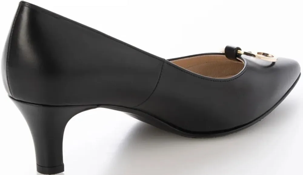 Women's EIZO Waterproof Leather Ring Motif Pointed Pump