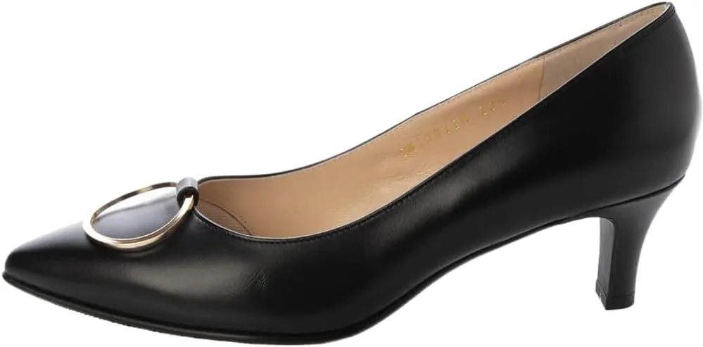 Women's EIZO Waterproof Leather Ring Motif Pointed Pump