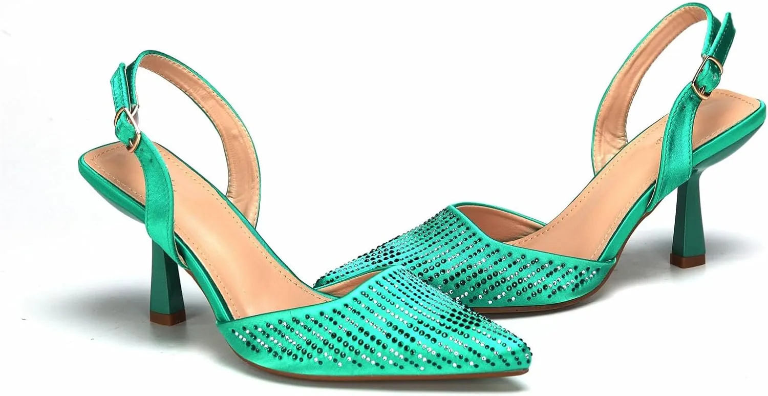 Women’s Elegant Rhinestone Pattern Evening Shoes and Matching Clutch Combo Luxury Heels for Bridal Party and