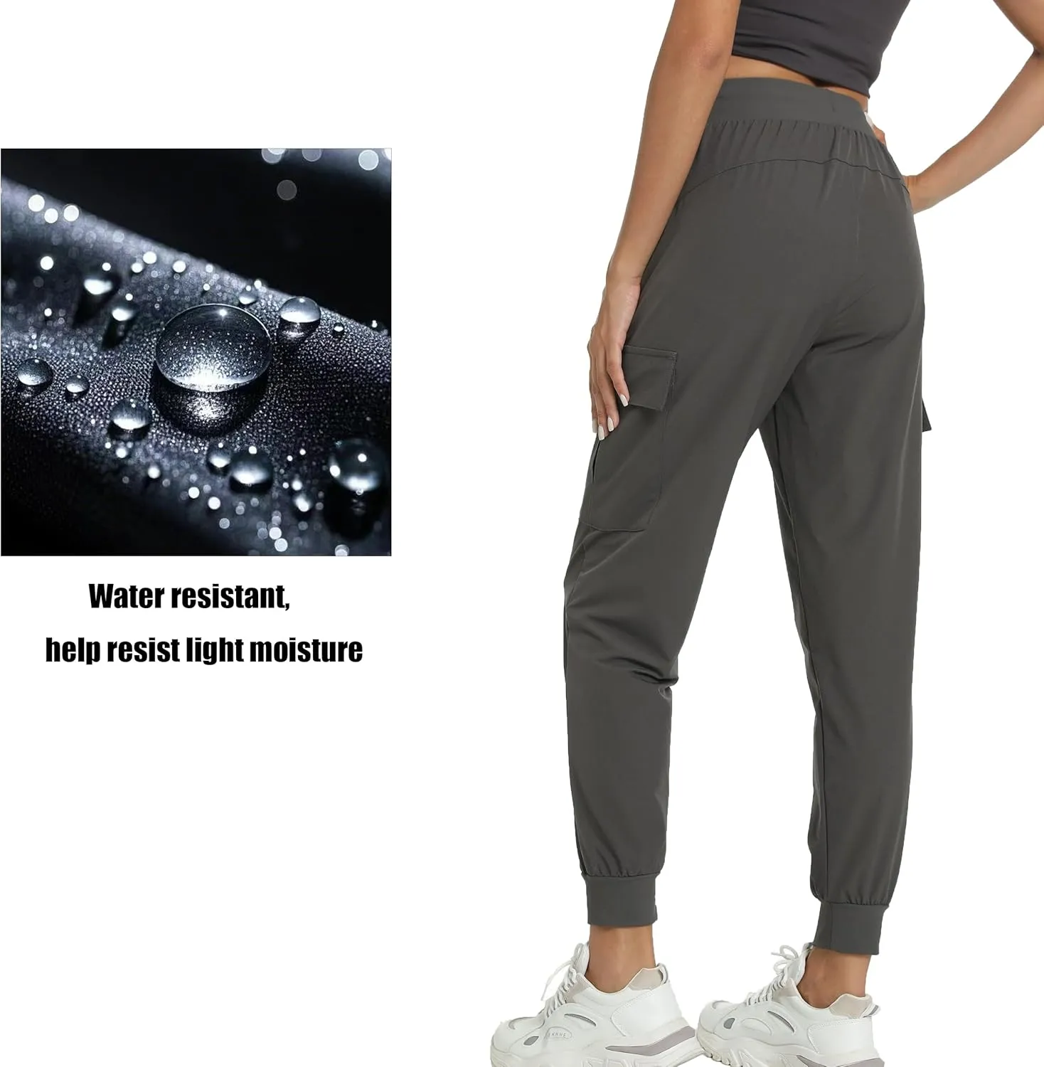 Women's Joggers with Pockets Lightweight - Water Resistant Cargo Athletic Pants for Hiking Running Camping Travel