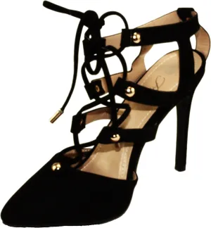 Women's Katelyn-22 Pointy-Toe Lace up Strap Stiletto High Heels Dress Pumps