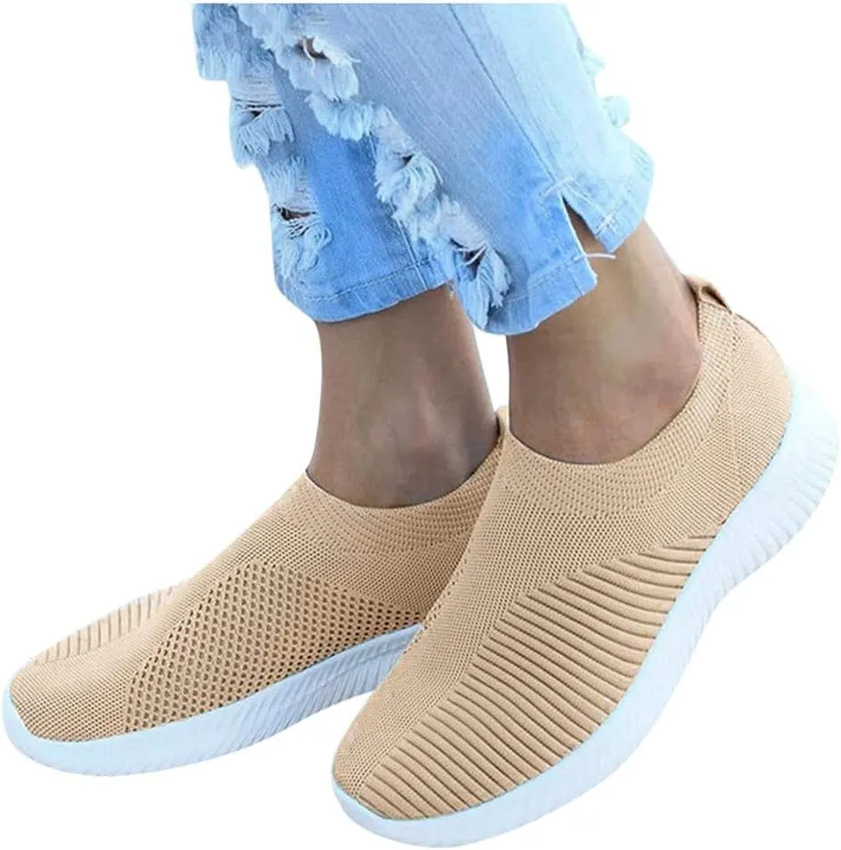 Women's Lightweight Slip On Walking Running Shoes Slip On Shoes Women Sports Casual Shoes for Fall Women's Fashion Sneakers Platform Tennis Shoe Trainers Shoe