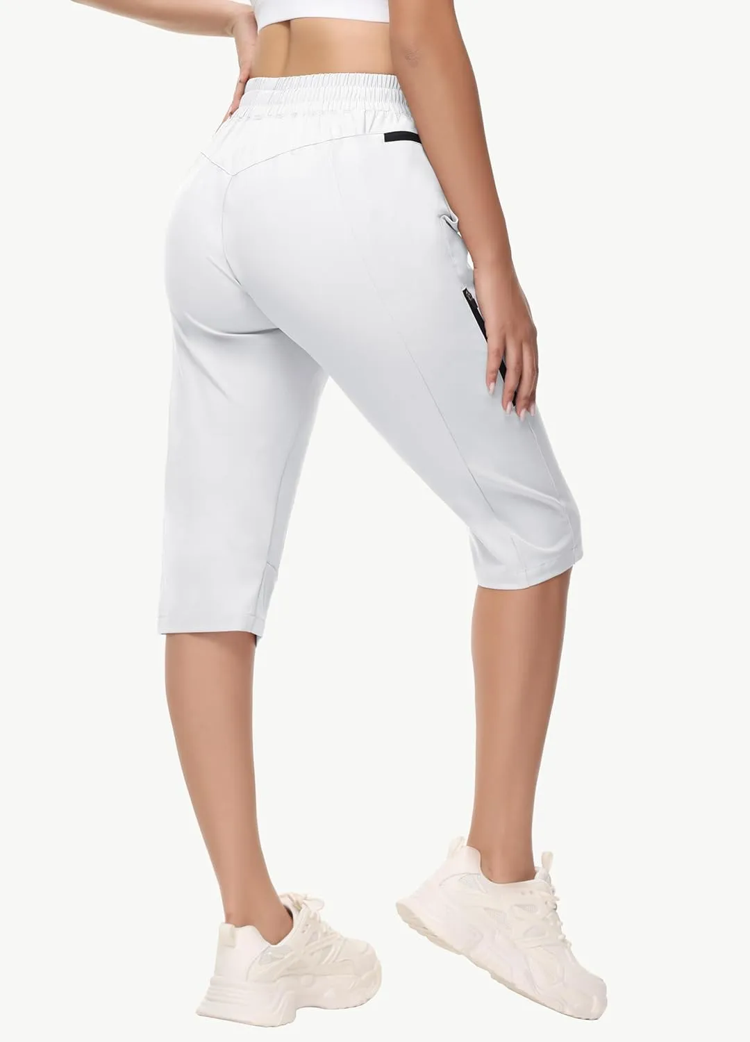 Women's Long Shorts 15" Below The Knee Capri Hiking Shorts Quick Dry Lightweight Outdoor Casual Crop Pants Cargo