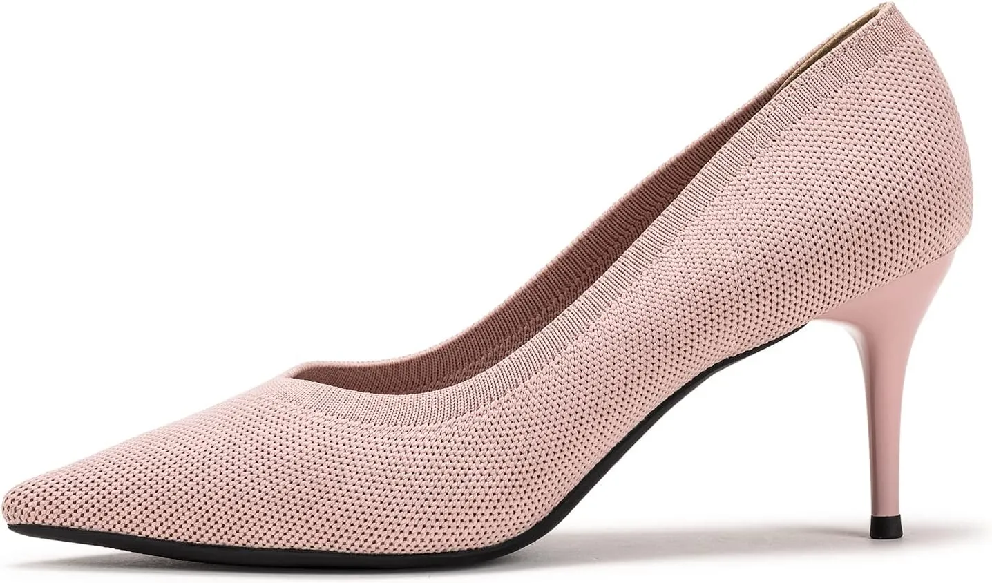 Womens Low Heel Pointed Toe Pump Shoes