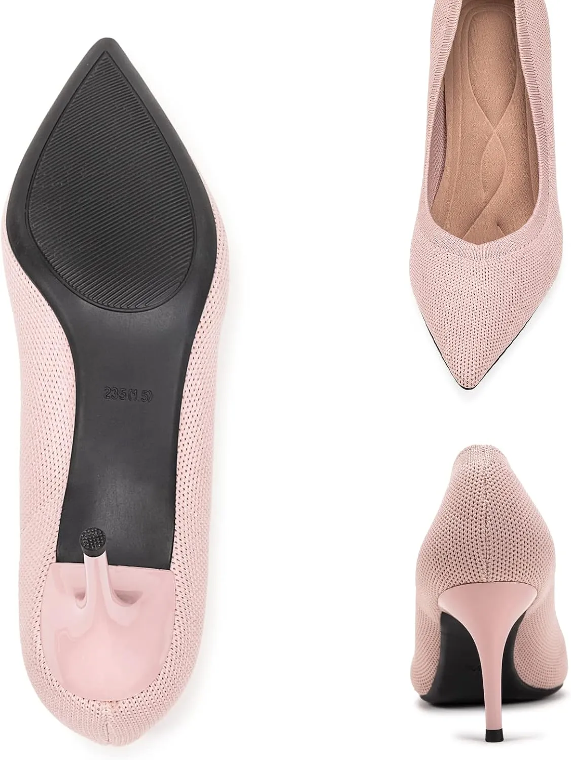 Womens Low Heel Pointed Toe Pump Shoes