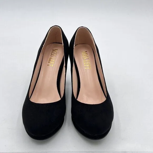 Women's Low Platform High Chunky Heeled Slip On Closed Round Toe Pump Elegant