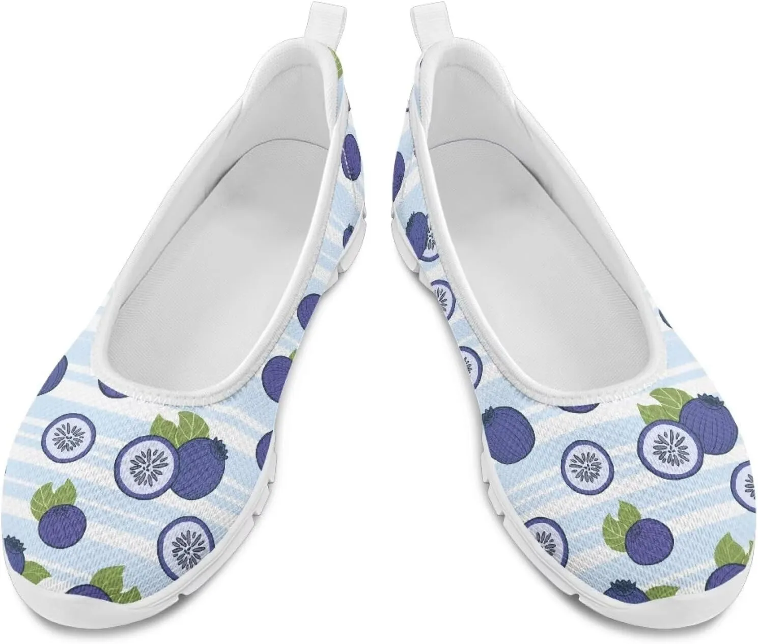 Women's Mesh Flats Shoes Breathable Slip On Shoes Casual Flats Comfortable Lightweight Walking Shoes White Sole Size 6-11