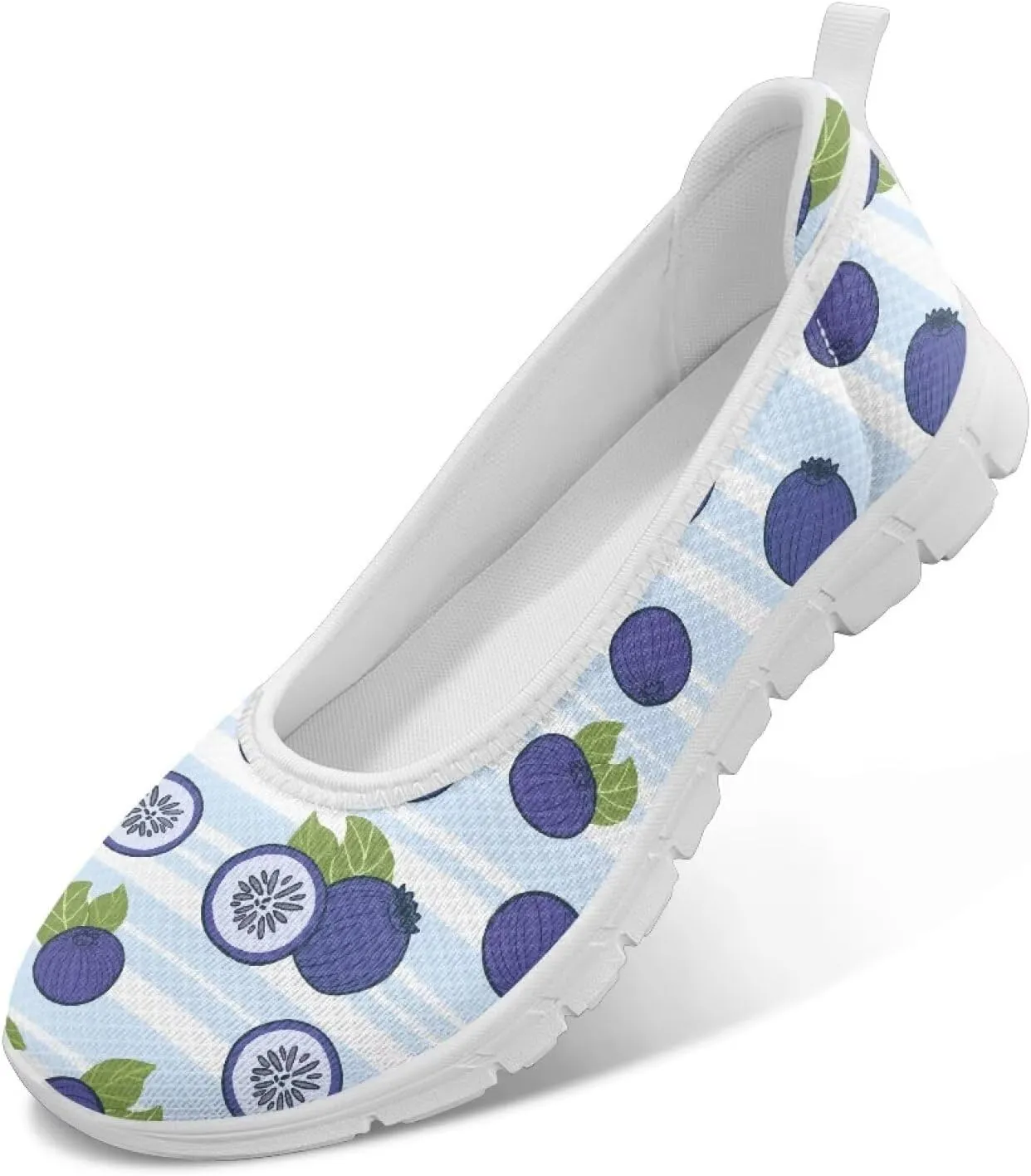 Women's Mesh Flats Shoes Breathable Slip On Shoes Casual Flats Comfortable Lightweight Walking Shoes White Sole Size 6-11