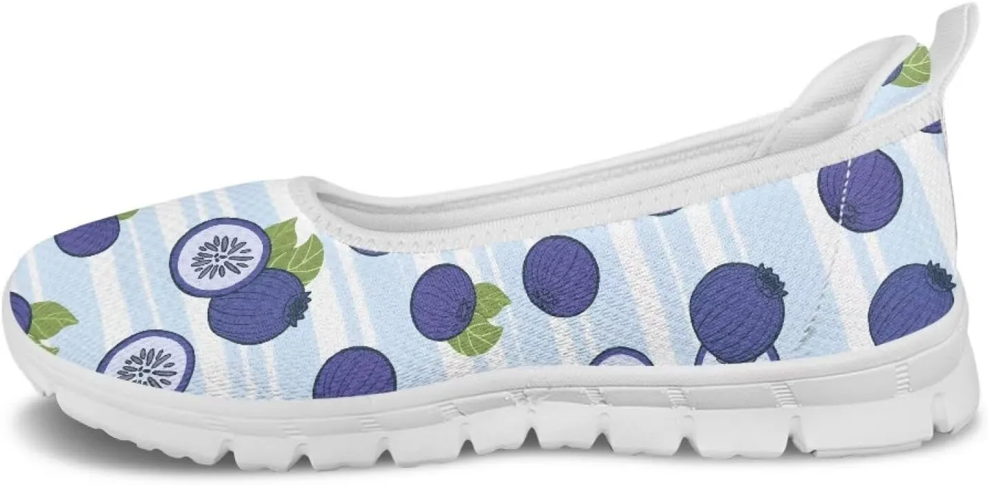 Women's Mesh Flats Shoes Breathable Slip On Shoes Casual Flats Comfortable Lightweight Walking Shoes White Sole Size 6-11