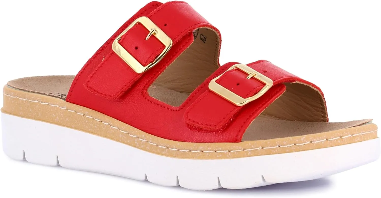 Women's Moll Double Band Slip On Platform Sandal with Removable Insole
