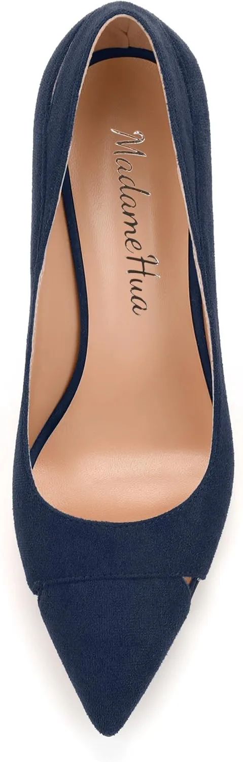 Women's Pumps, Pointed Toe High Heels Shoes for Women, Fashion Classic Pointed Toe High Chunky Heel Dress Pump Shoes