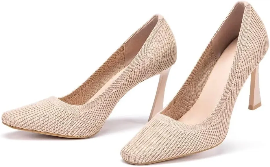Women's Pumps Pointed Toe Kitten Heel Slip On Dressy Casual Shoes